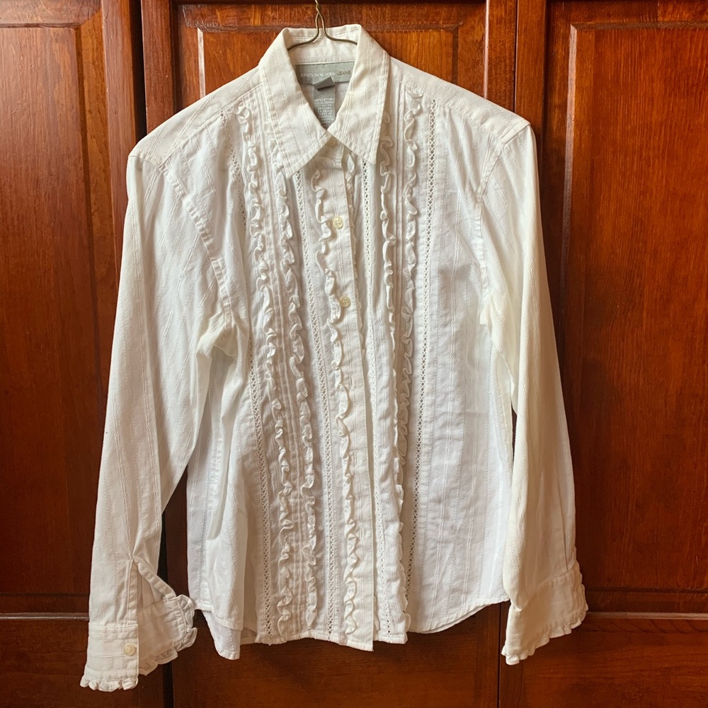 Jones New York button down white top